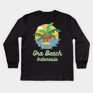 Ora Beach Indonesia Kids Long Sleeve T-Shirt